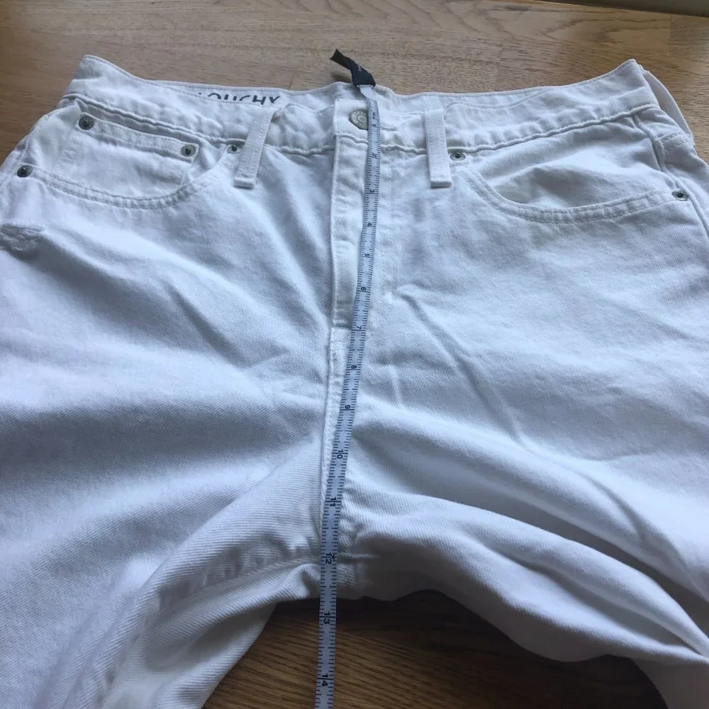 J. Crew Slouchy Boyfriend Jeans White Distressed Size 28 Tall
